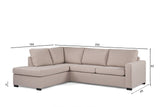 3-seater corner sofa Cooper fabric beige