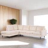 4-seater corner sofa Pablo ribstof beige