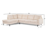 4-seater corner sofa Pablo ribstof beige