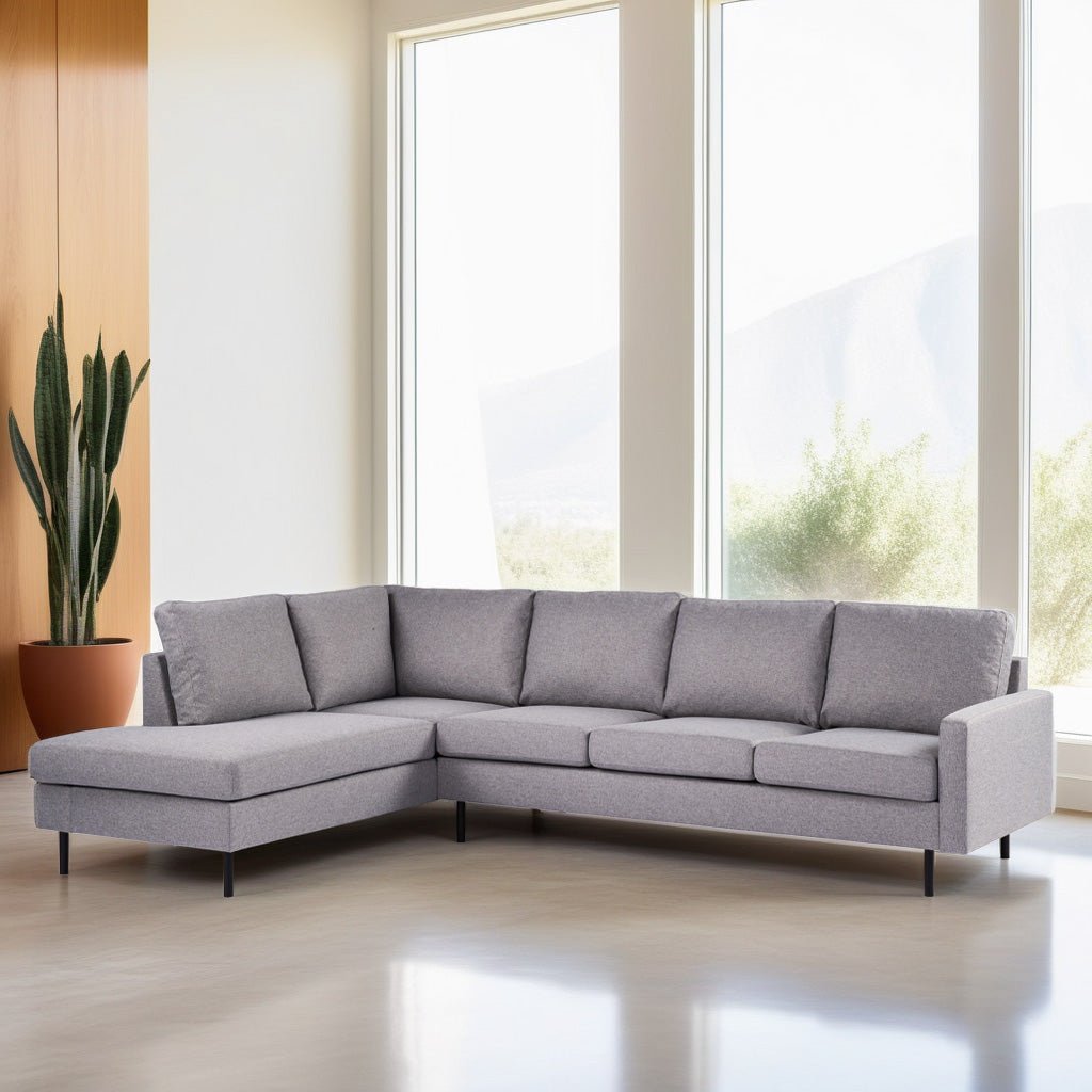 4-seater corner sofa kobe fabric gray