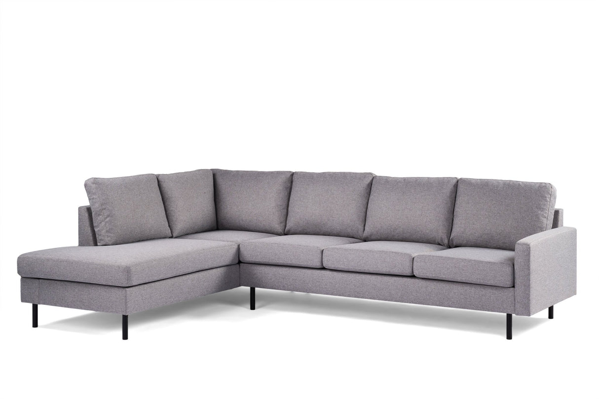 4-seater corner sofa kobe fabric gray