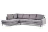 4-seater corner sofa kobe fabric gray