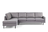 4-seater corner sofa kobe fabric gray