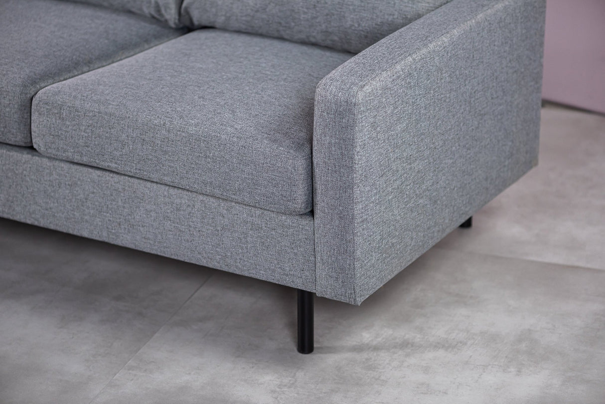 4-seater corner sofa kobe fabric gray