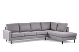 4-seater corner sofa kobe fabric gray