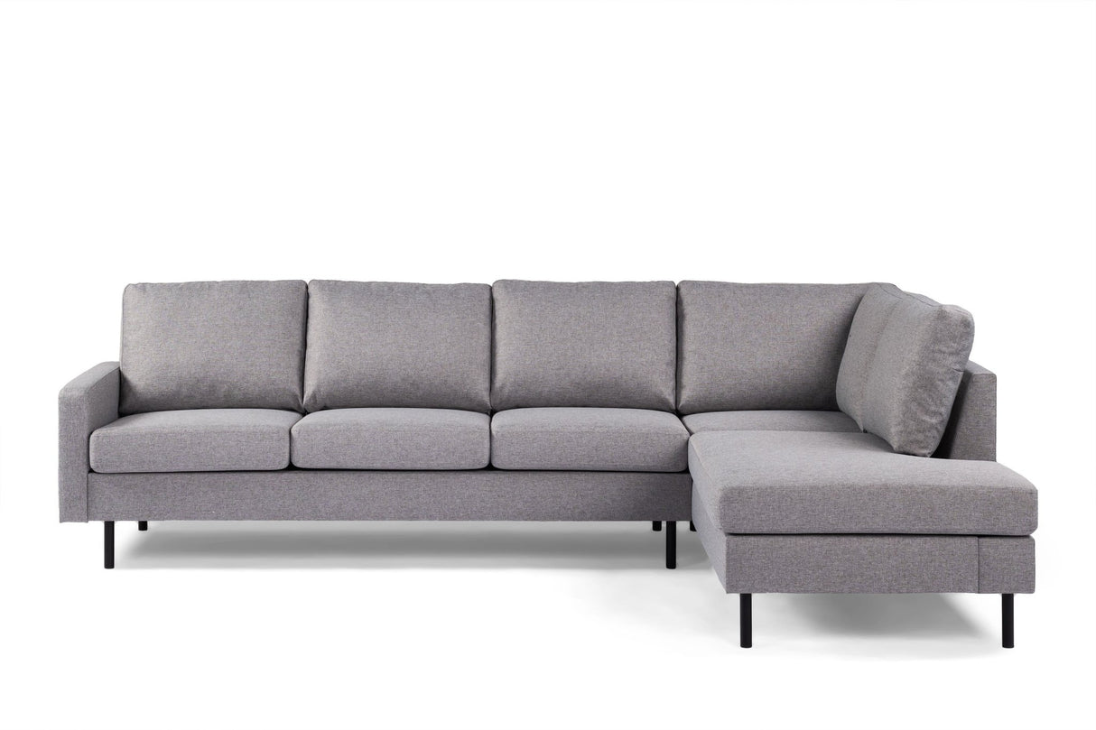 4-seater corner sofa kobe fabric gray