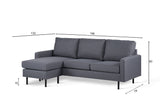 3-seater Corner sofa Chaise Longue Riven Dark gray