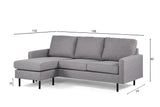 3-seater corner sofa chaise longue miller gray