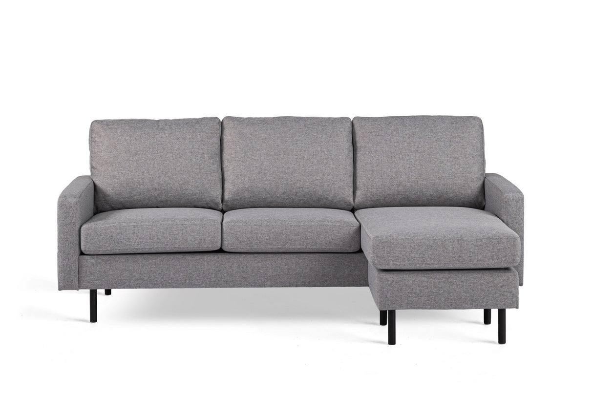 3-seater corner sofa chaise longue miller gray