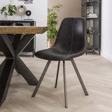 Industrial dining room chair Benjie Artificial leather set of 4