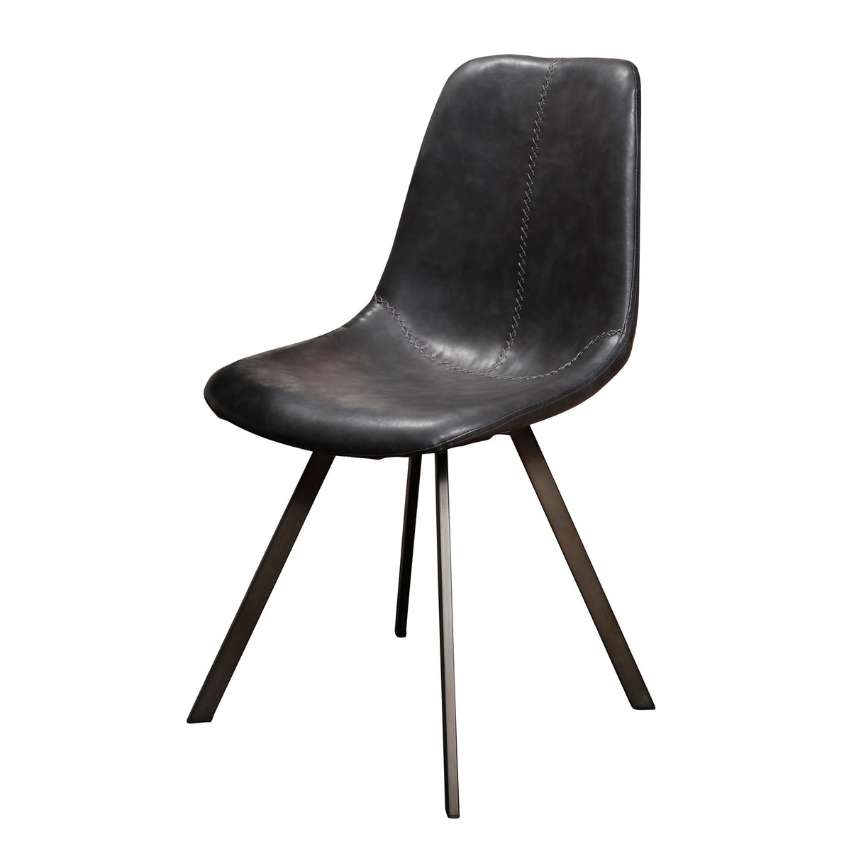 Set of 4 Dining Chairs Siena Saddle PU black 