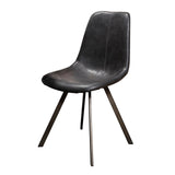 Set of 4 Dining Chairs Siena Saddle PU black 