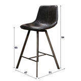 Industrial bar stool Benjie Kunstleer Set of 4