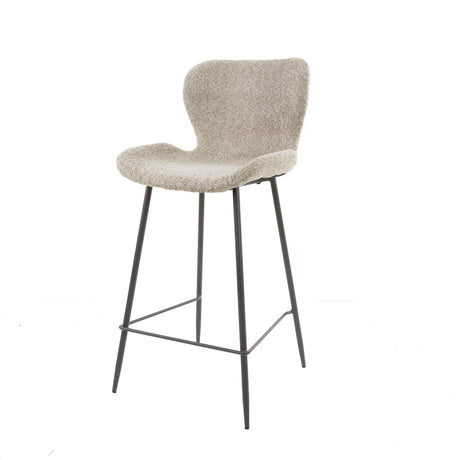 Set van 4 barkrukken Argo Bouclé zand ronde buis