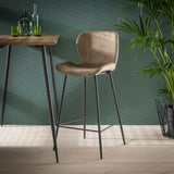 Set van 4 barkrukken Argo Velours Champagne