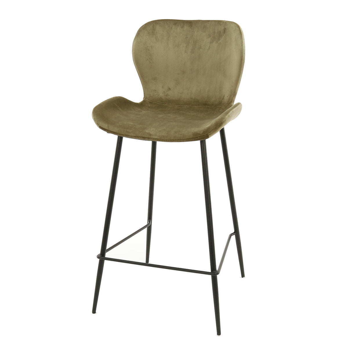 Set van 4 barkrukken Argo Velours Champagne