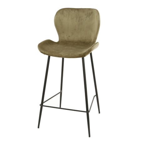 Set van 4 barkrukken Argo Velours Champagne