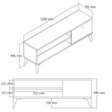 TV furniture retro 1562 oak melamine 120x44.6x cm