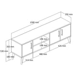 TV furniture Exxen oak white melamine 150x52x34 cm