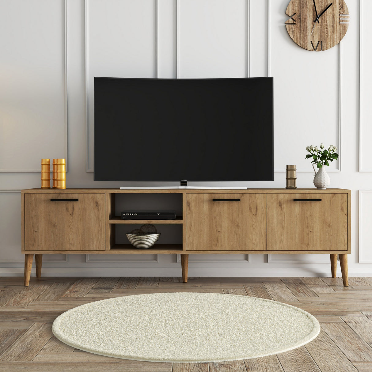 TV furniture Exxen oak melamine 180x52x35 cm