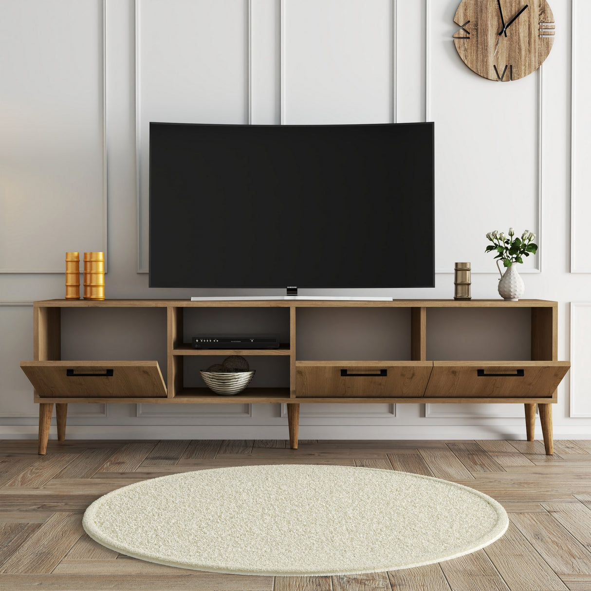 TV furniture Exxen oak melamine 180x52x35 cm