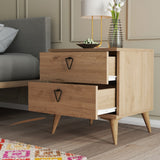 Bedside table versa oak melamine 52x55.1x45 cm