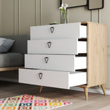 Chest of drawers versa oak white melamine 80x90.8x45 cm