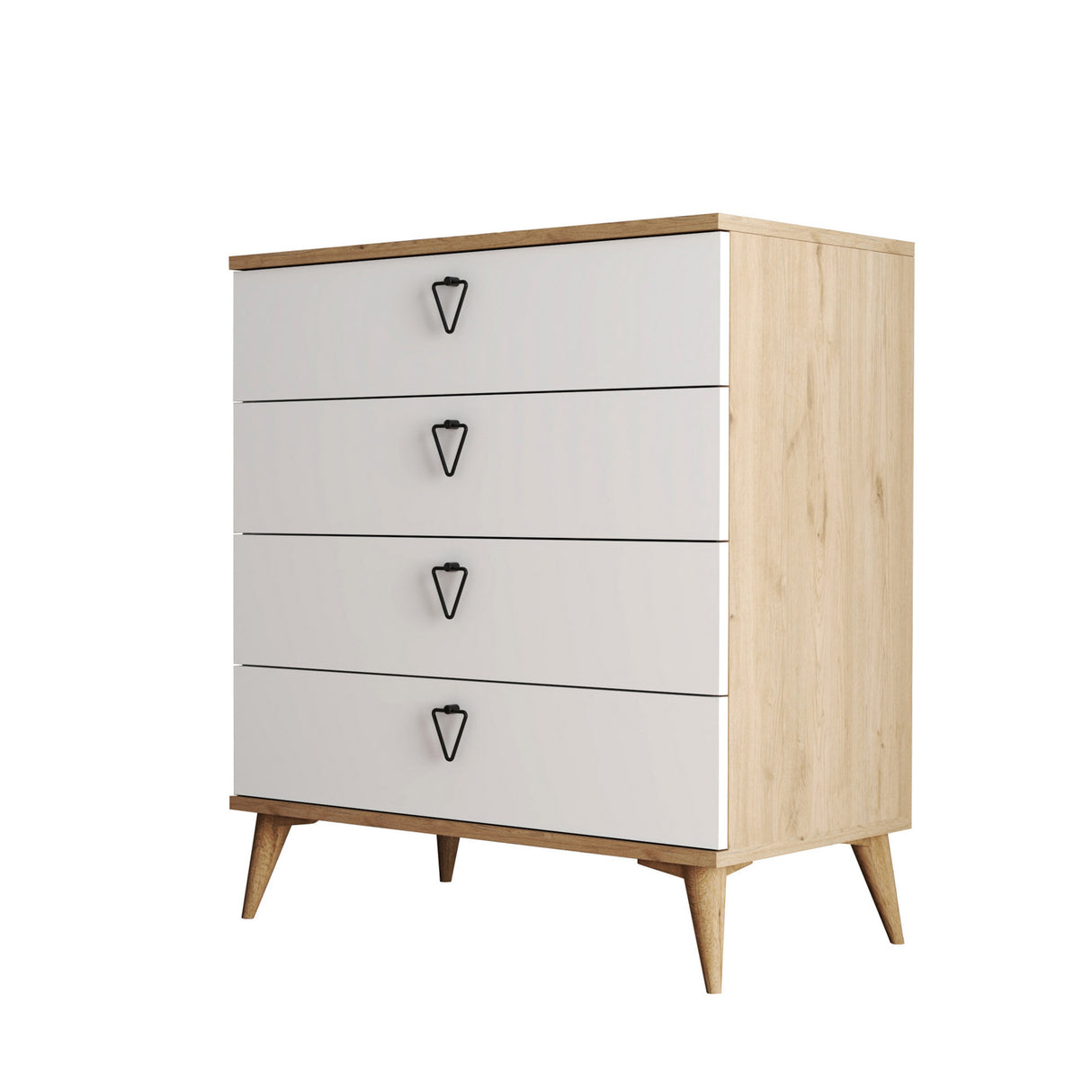 Chest of drawers versa oak white melamine 80x90.8x45 cm