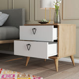 Bedside table versa oak white melamine 52x55.1x45 cm