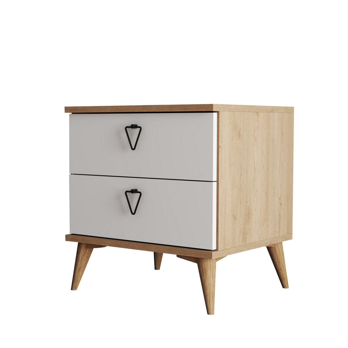 Bedside table versa oak white melamine 52x55.1x45 cm