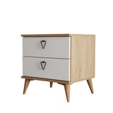 Bedside table versa oak white melamine 52x55.1x45 cm