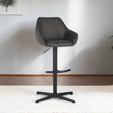 Venom bar stool Anthracite - Industrial rotating bar chair with armrest - Eco -Leer