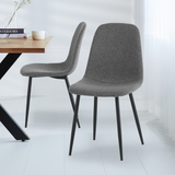 Set of 4 Scandinavian Dining Chairs Gray Bouclé Fabric Swift - Without Armrests 