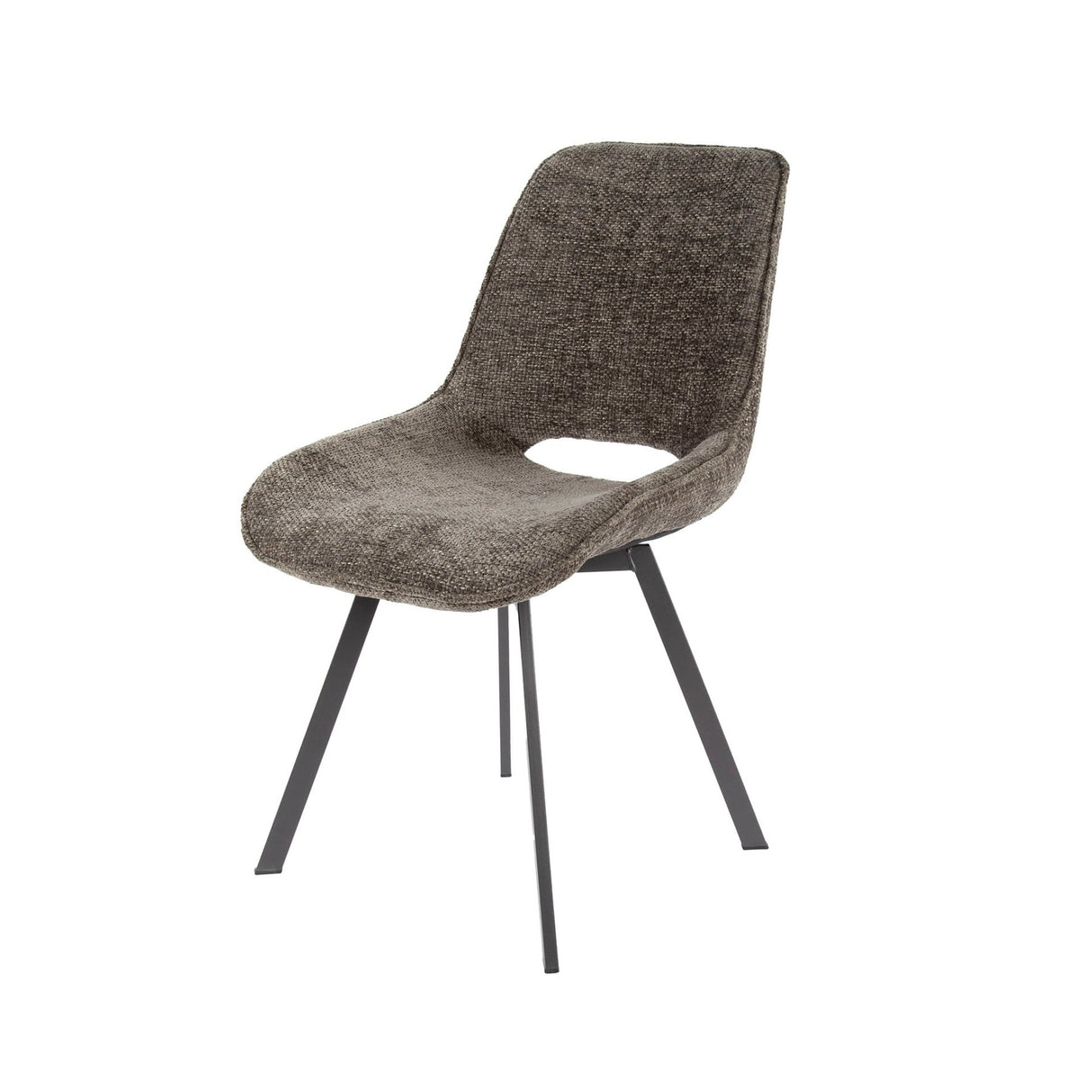 Set of 4 swivel dining chairs Silos chenille taupe 