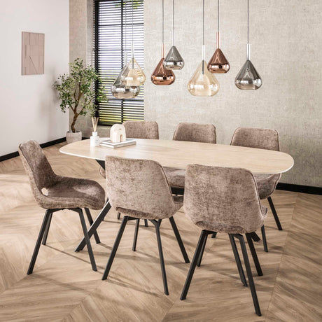 Modern Dining Chair Riviera Rich Champagne Swiveling Without Armrests 