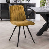 Sadie Dining Chair Velvet Yellow Set of 4