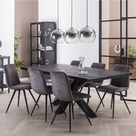 Sadie Dining Chair Velvet Anthracite Set of 4