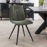 Sadie Dining Chair Velvet Green Set of 4