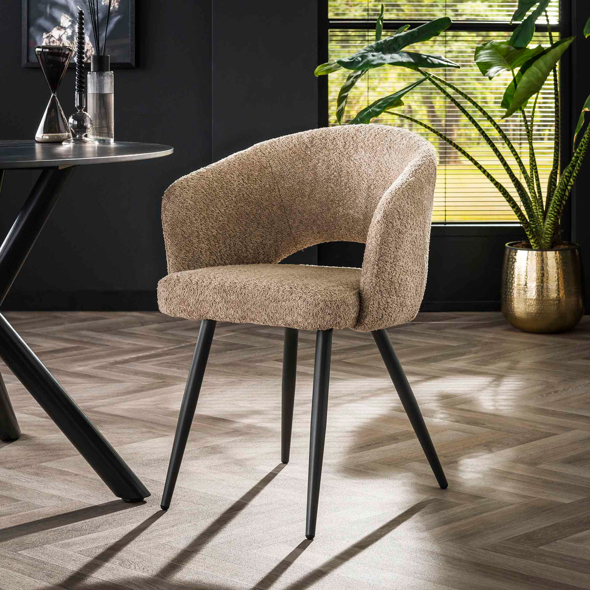 Set van 2 eetkamerstoelen Cargo Bouclé Zand