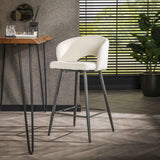 Set van 2 barkrukken Alba Bouclé Wit