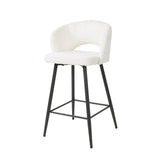 Set van 2 barkrukken Alba Bouclé Wit