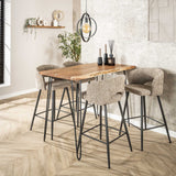 Set of 2 Bouclé Fabric Bar Stools Ole - Seat Height 69 cm - With Armrests 