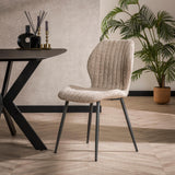 Set van 4 eetkamerstoelen Luna Bouclé Zand