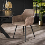 Set van 2 eetkamerstoelen Rivo Rib Rock Zand