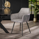 Set van 2 eetkamerstoelen Rivo Rib Rock Zilver