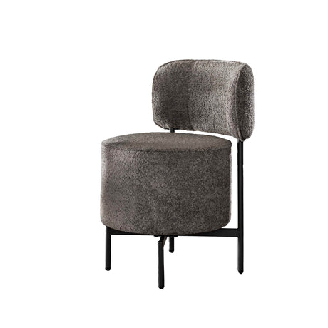 Set van 2 eetkamerstoelen Dante bouclé grijs draaibaar