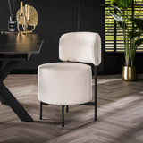 Set van 2 eetkamerstoelen Dante Bouclé wit draaibaar