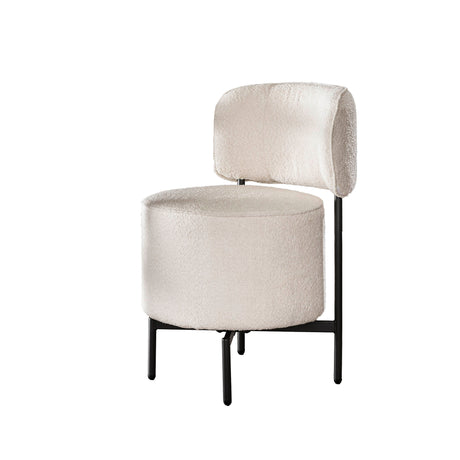 Set van 2 eetkamerstoelen Dante Bouclé wit draaibaar
