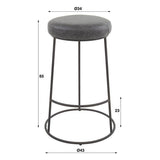 Industrial bar stool Dorian Gray Set of 4