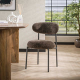 Set van 2 eetkamerstoelen Aero stof bruin